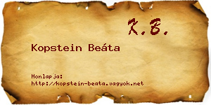 Kopstein Beáta névjegykártya